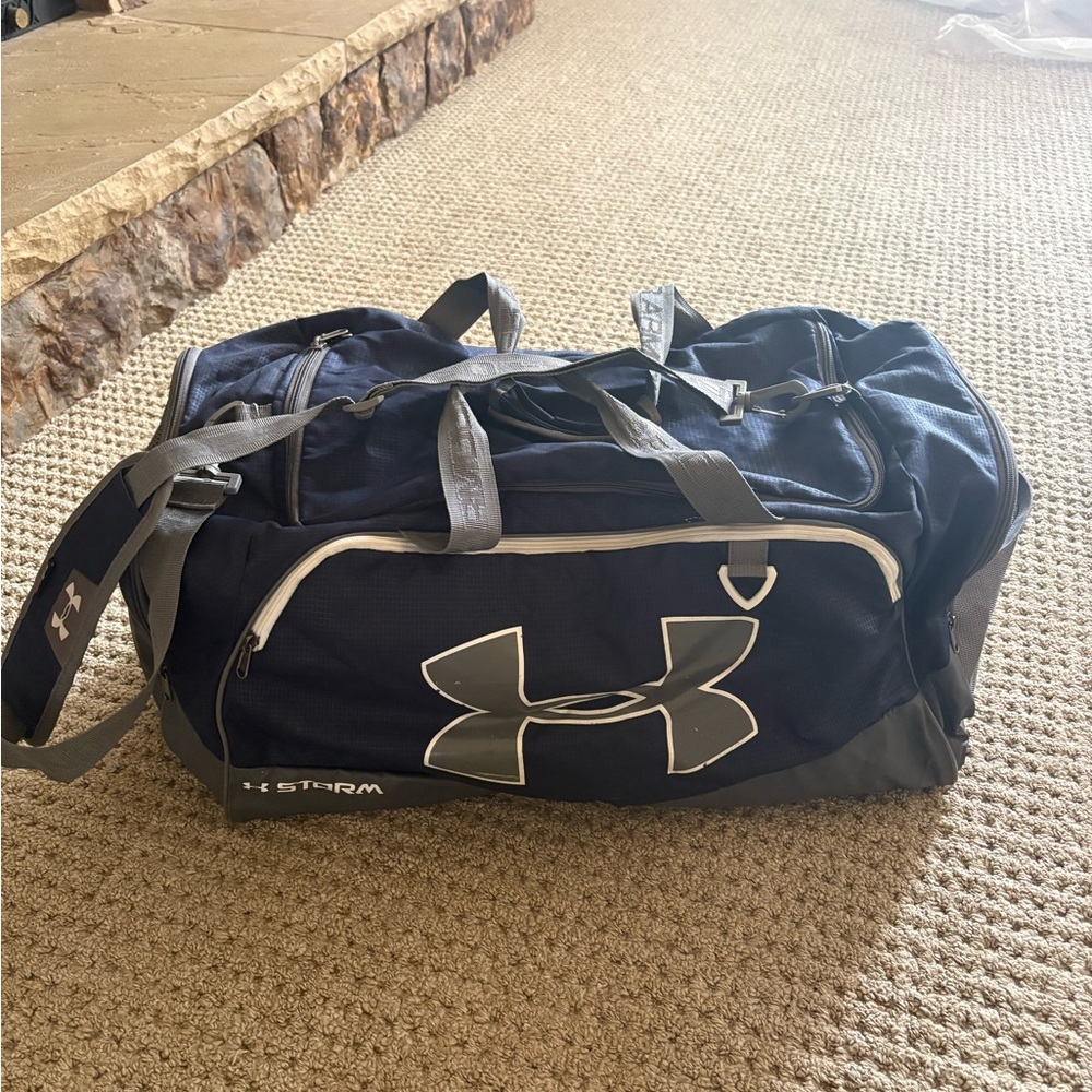 Under Armour Navy and Gray Duffel Bag